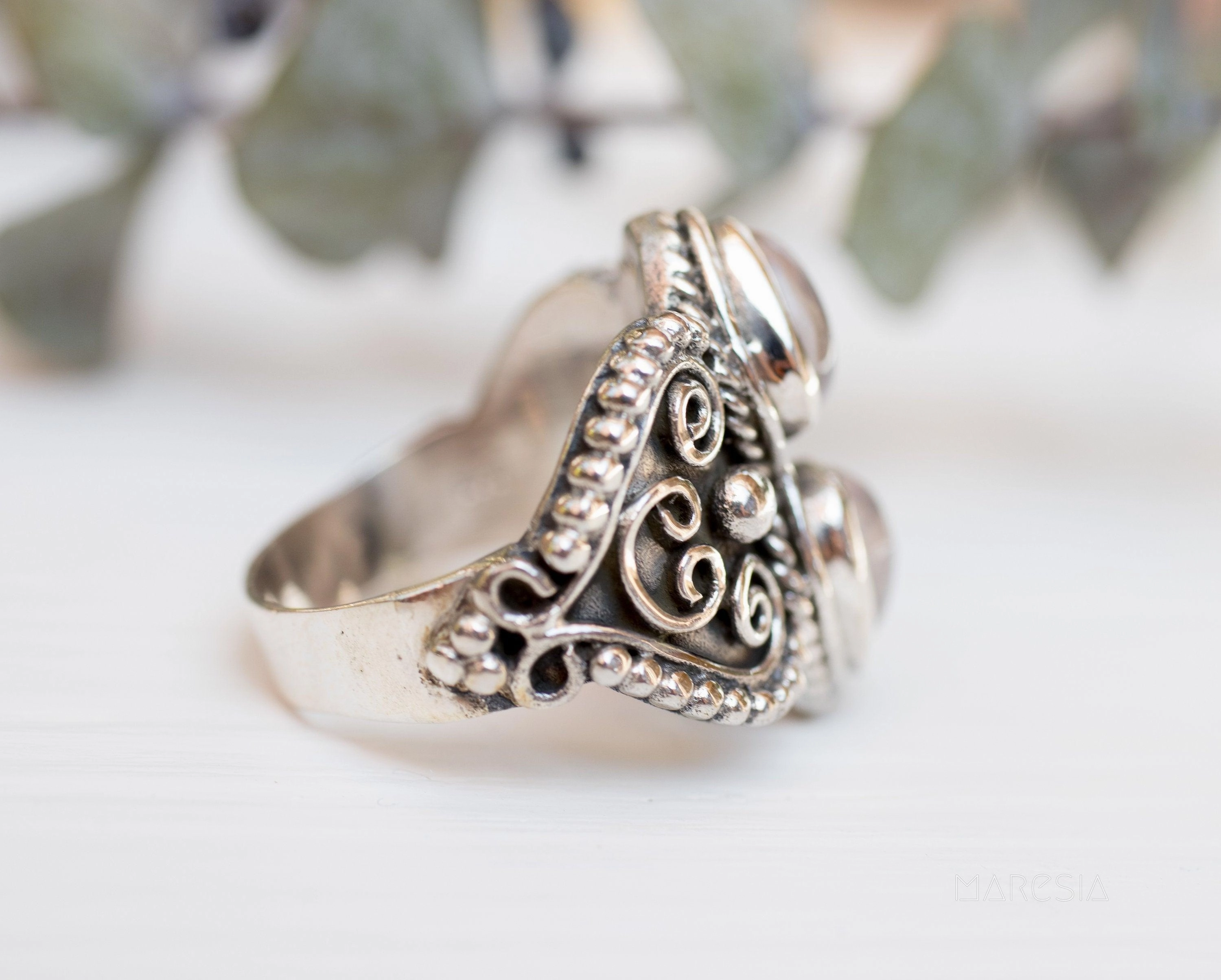 Rose Quartz Ring~Sterling Silver 925 ~ MR095