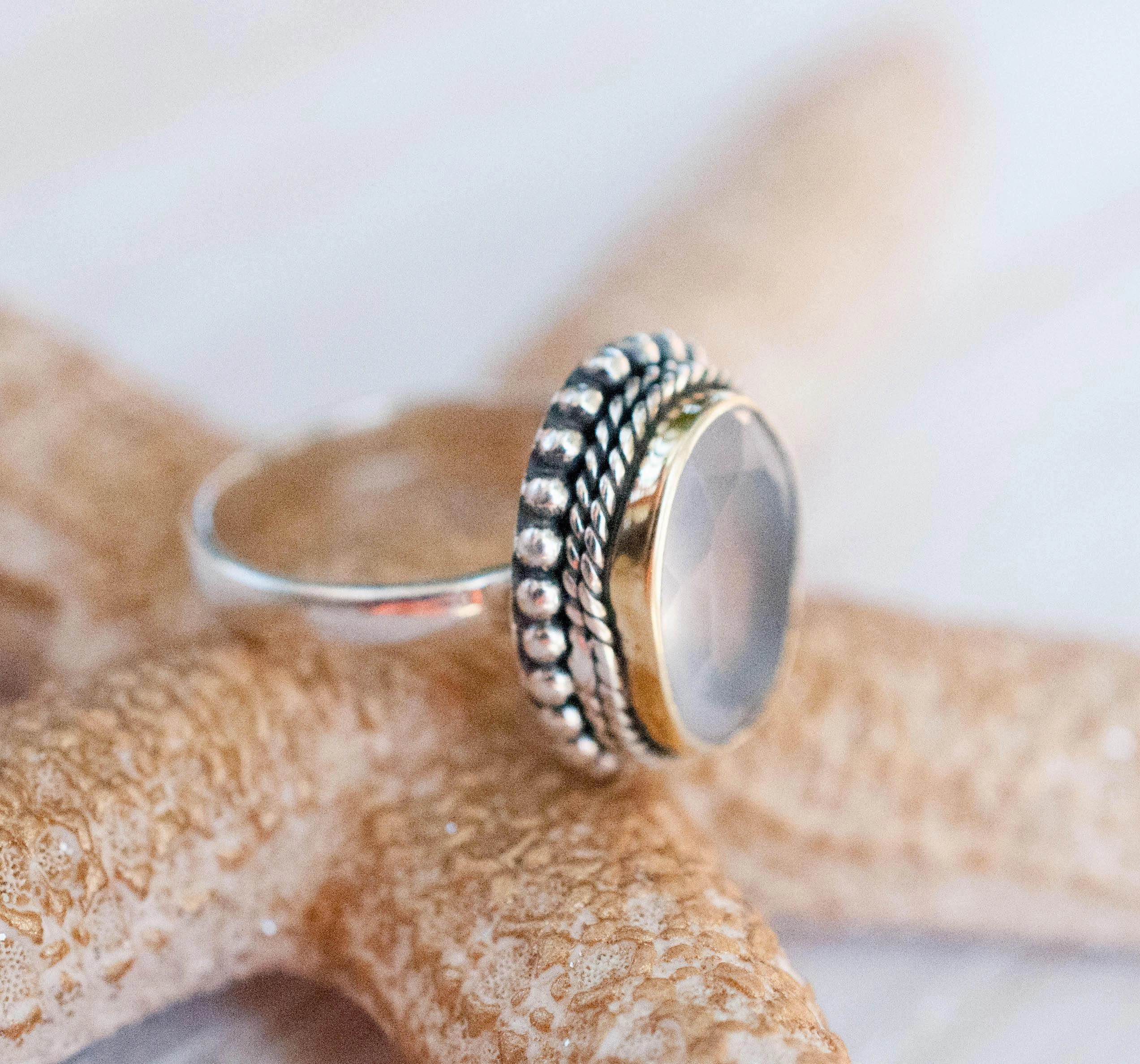 Rose Quartz Ring ~Sterling Silver 925 ~MR001
