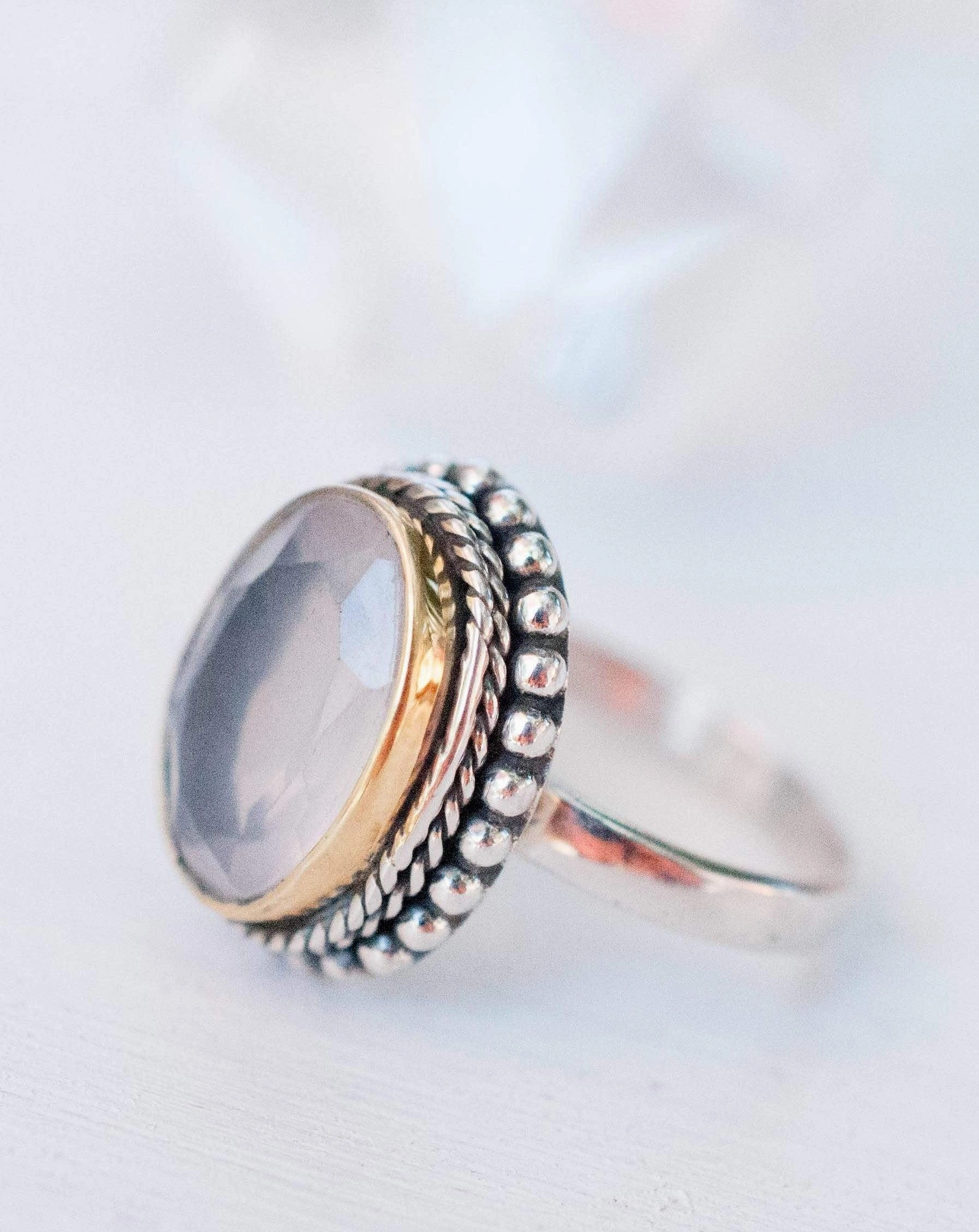Rose Quartz Ring ~Sterling Silver 925 ~MR001