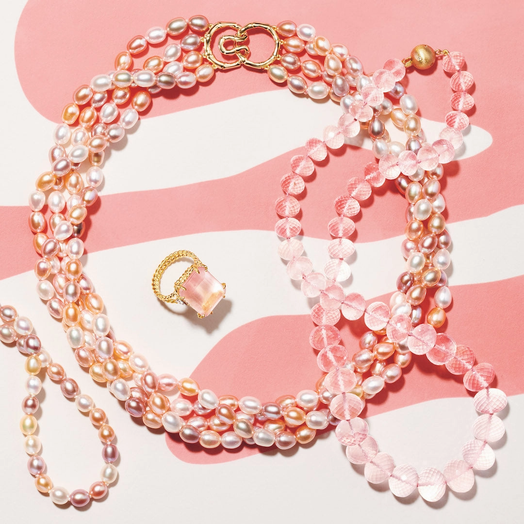 Rose Quartz Rope Ring