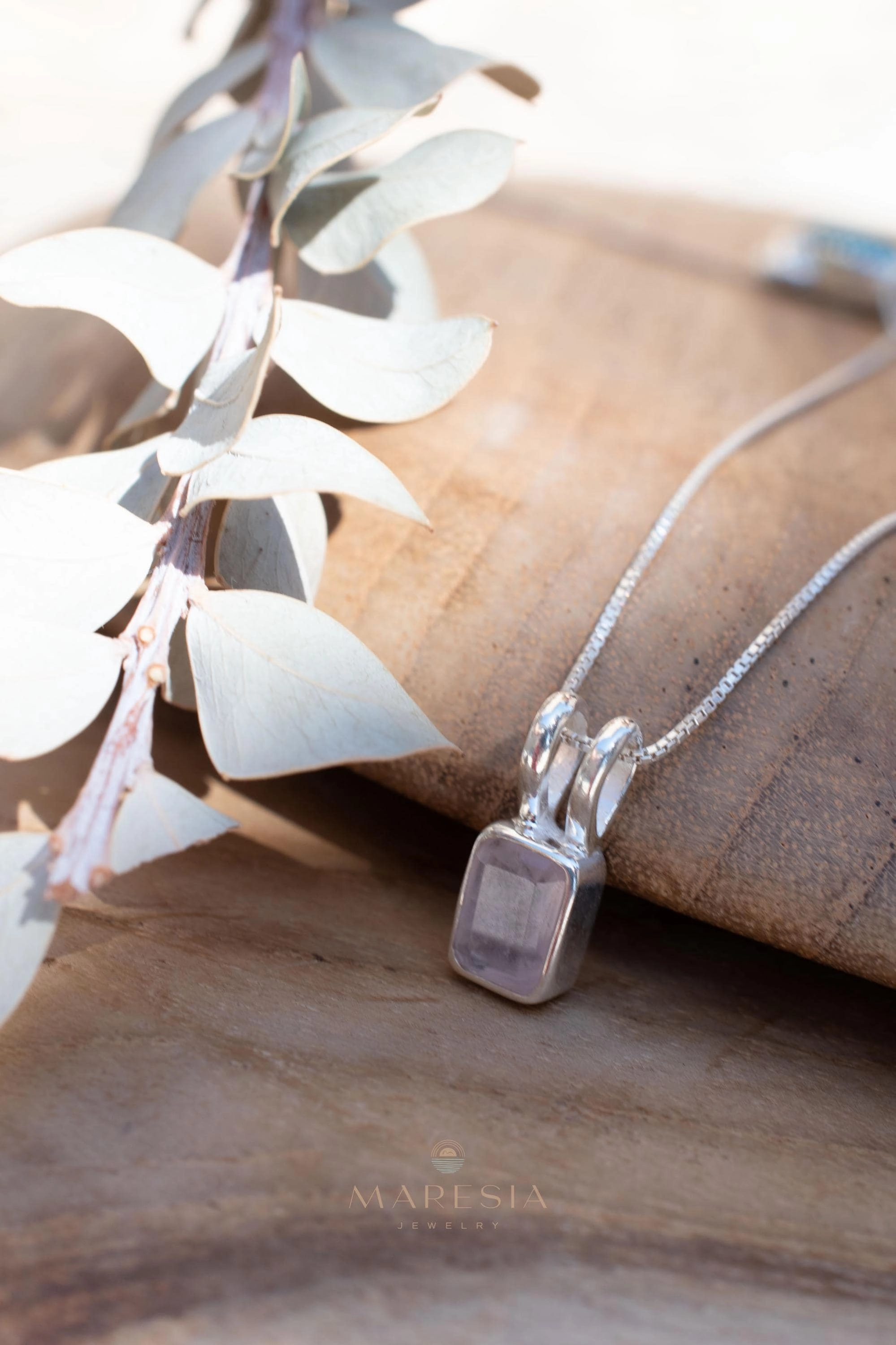 Rosilda Necklace ~ Aqua Chalcedony, Rose Quartz, Moonstone ~ Sterling Silver ~ MP021