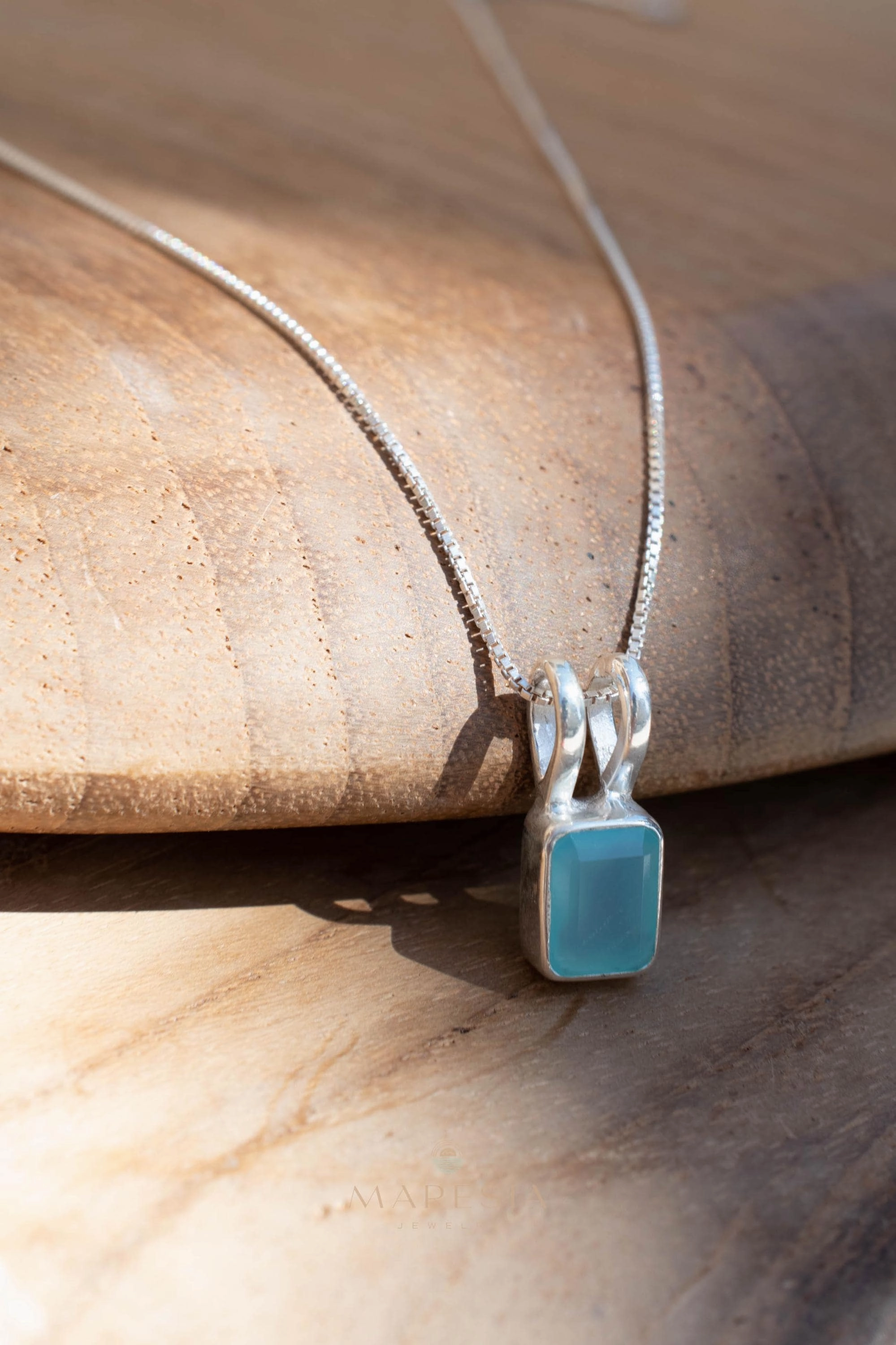 Rosilda Necklace ~ Aqua Chalcedony, Rose Quartz, Moonstone ~ Sterling Silver ~ MP021