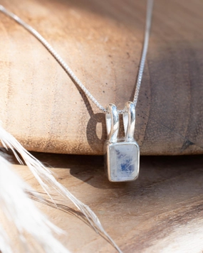 Rosilda Necklace ~ Aqua Chalcedony, Rose Quartz, Moonstone ~ Sterling Silver ~ MP021
