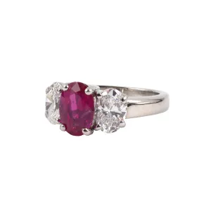 Ruby & Diamond 3-Stone Ring