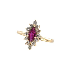 Ruby & Diamond Tapered Cluster Cocktail Ring