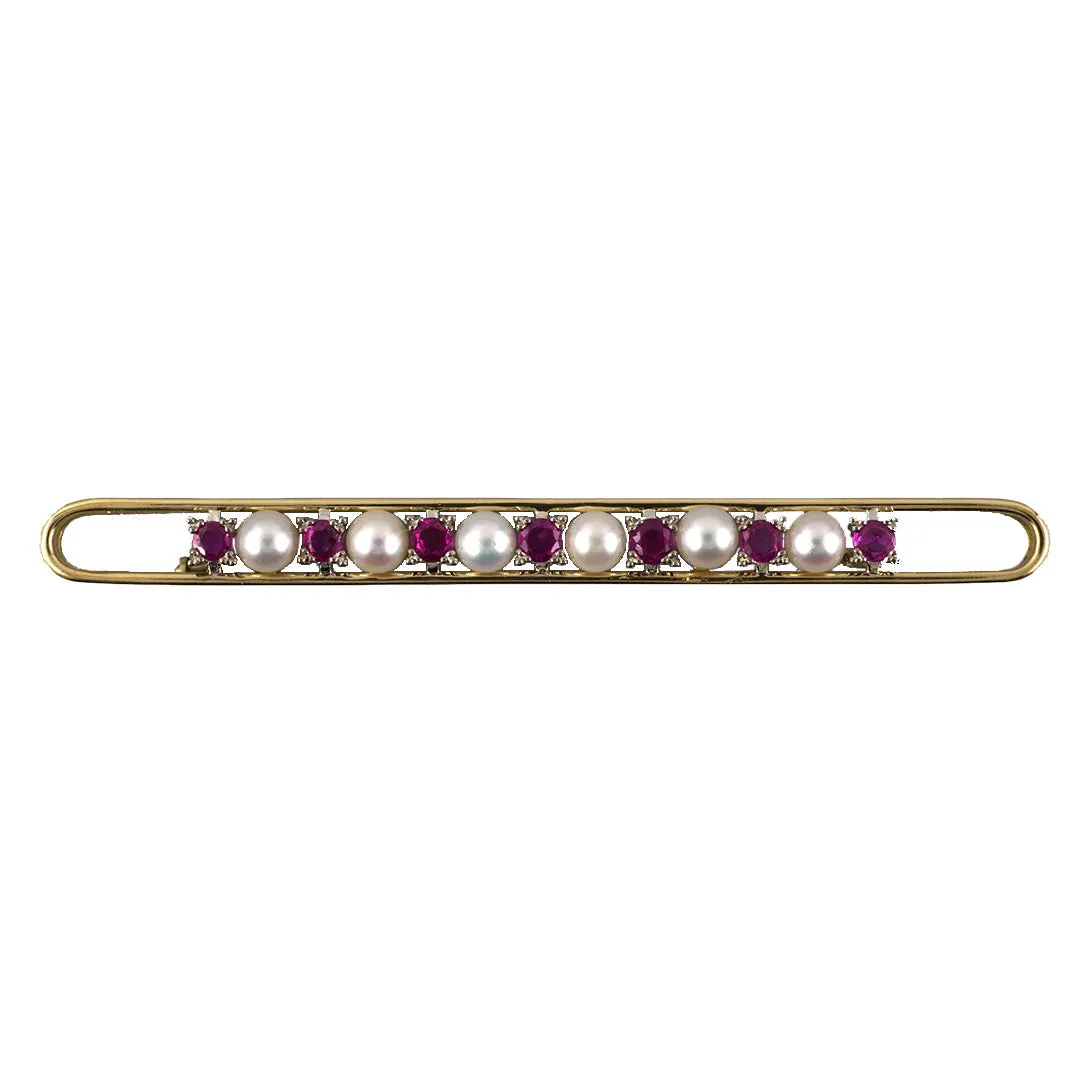 Ruby & Pearl Elongated Open Bar Pin