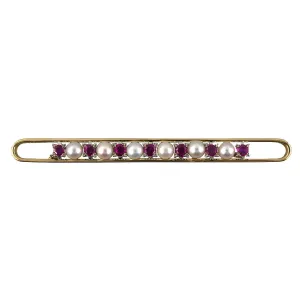 Ruby & Pearl Elongated Open Bar Pin