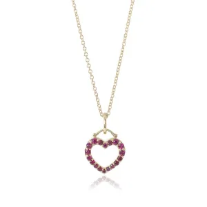 Ruby Heart Pendant Necklace