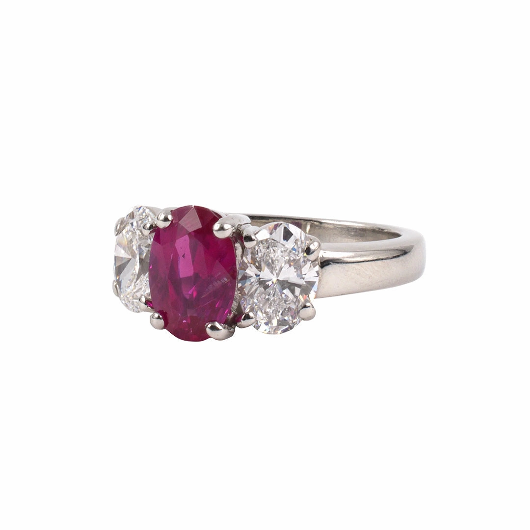 Ruby & Diamond 3-Stone Ring