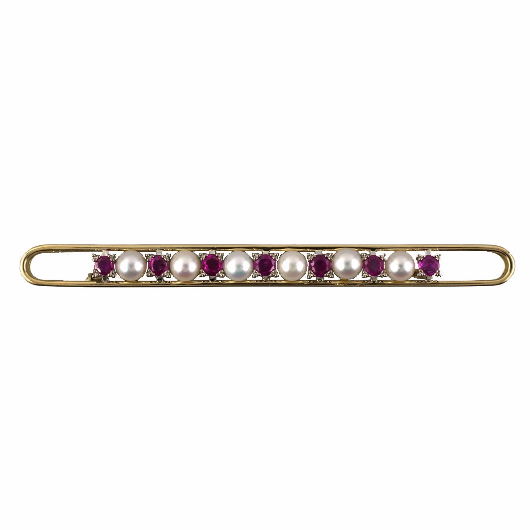 Ruby & Pearl Elongated Open Bar Pin
