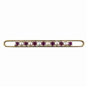 Ruby & Pearl Elongated Open Bar Pin
