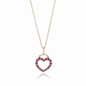 Ruby Heart Pendant Necklace