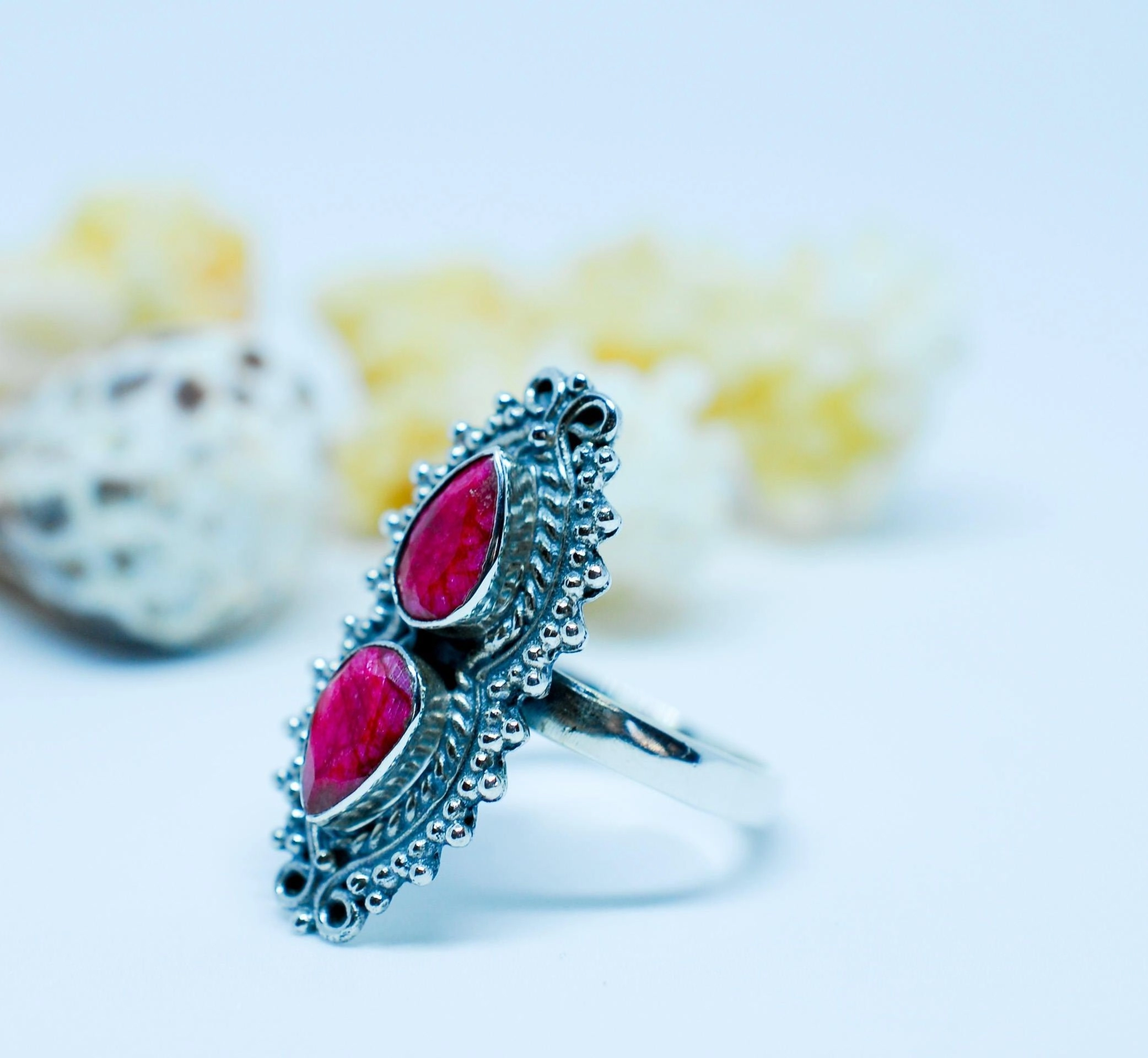 Ruby Ring ~ Sterling Silver 925 ~ MR040