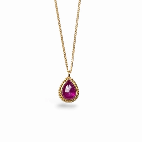 Ruby Teardrop Pendant Necklace
