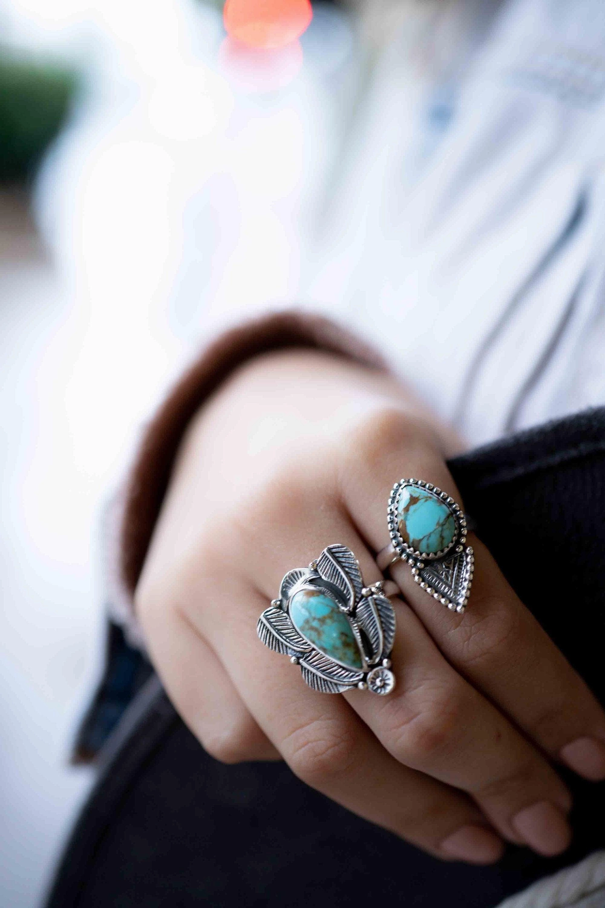 Salety Ring ~ Turquoise ~ Sterling Silver 925 ~ MR283