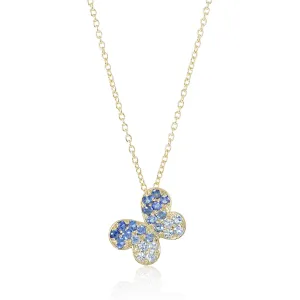 Sapphire Butterfly Pendant Necklace
