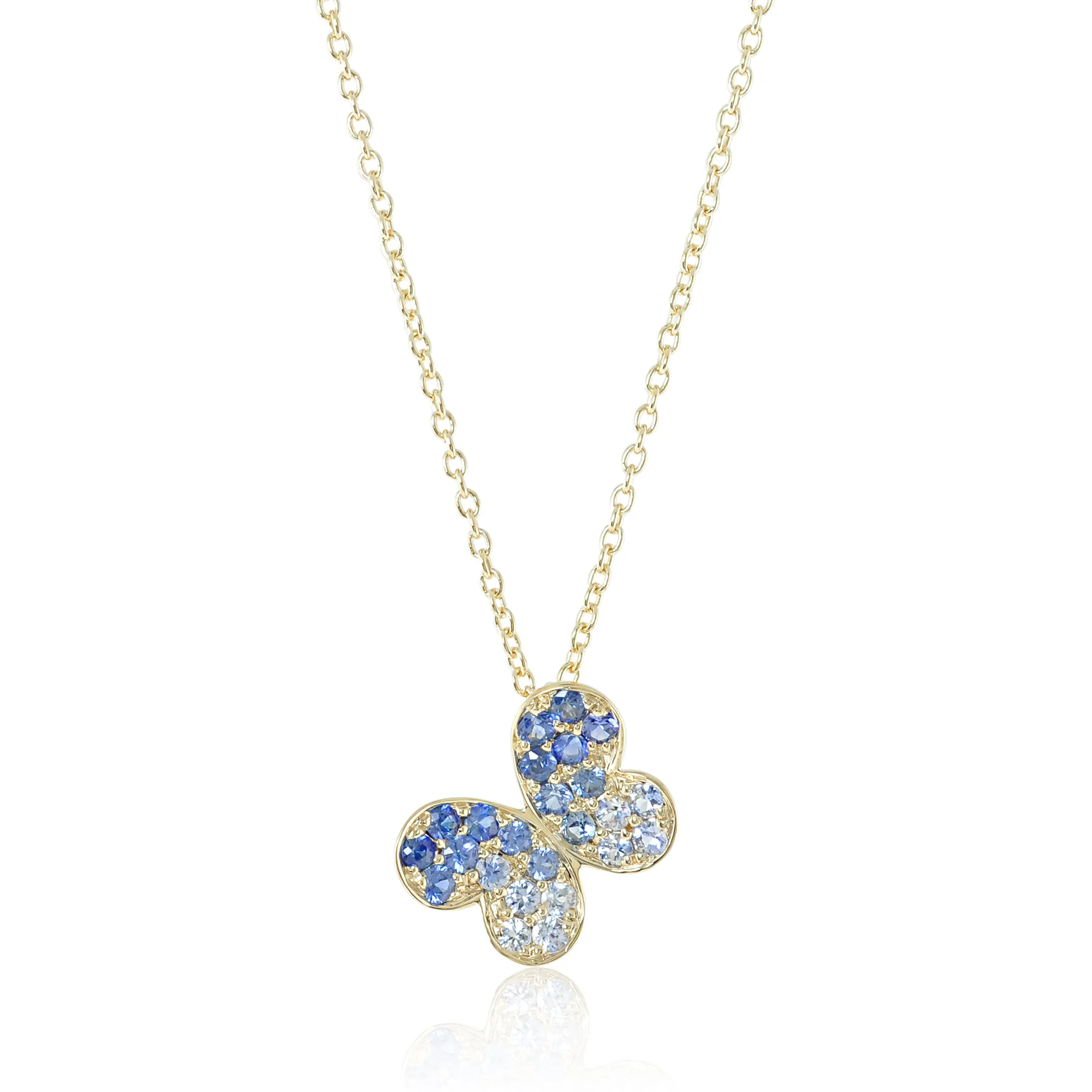 Sapphire Butterfly Pendant Necklace