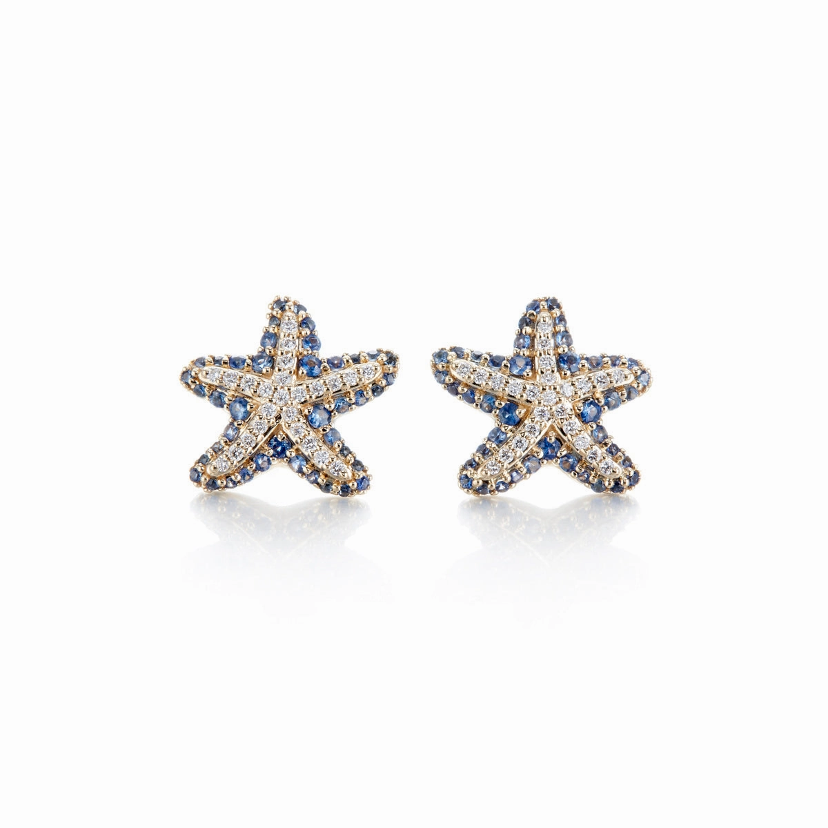 Sapphire & Diamond Starfish Earrings
