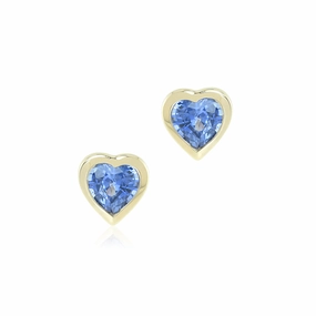 Sapphire Heart Earrings