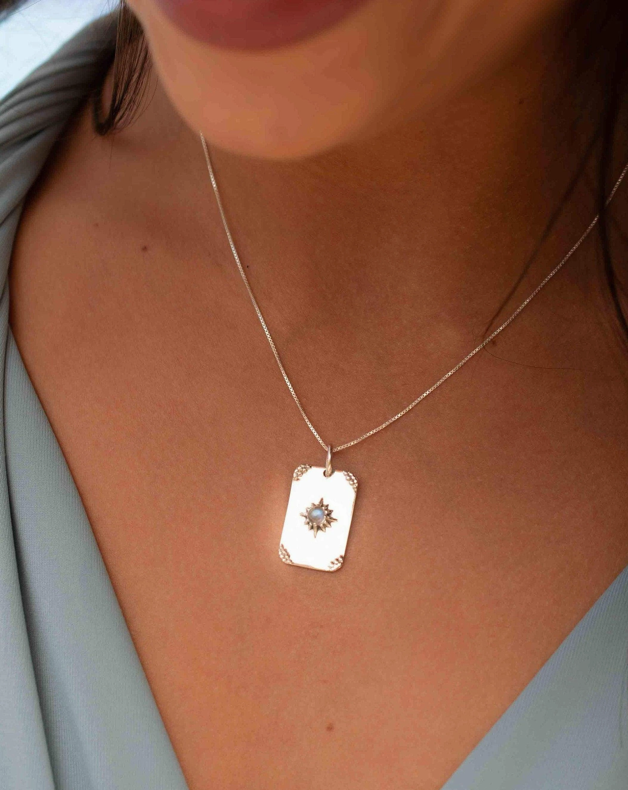 Sara Pendant ~ Moonstone or Turquoise ~ Sterling Silver 925  ~ MN083
