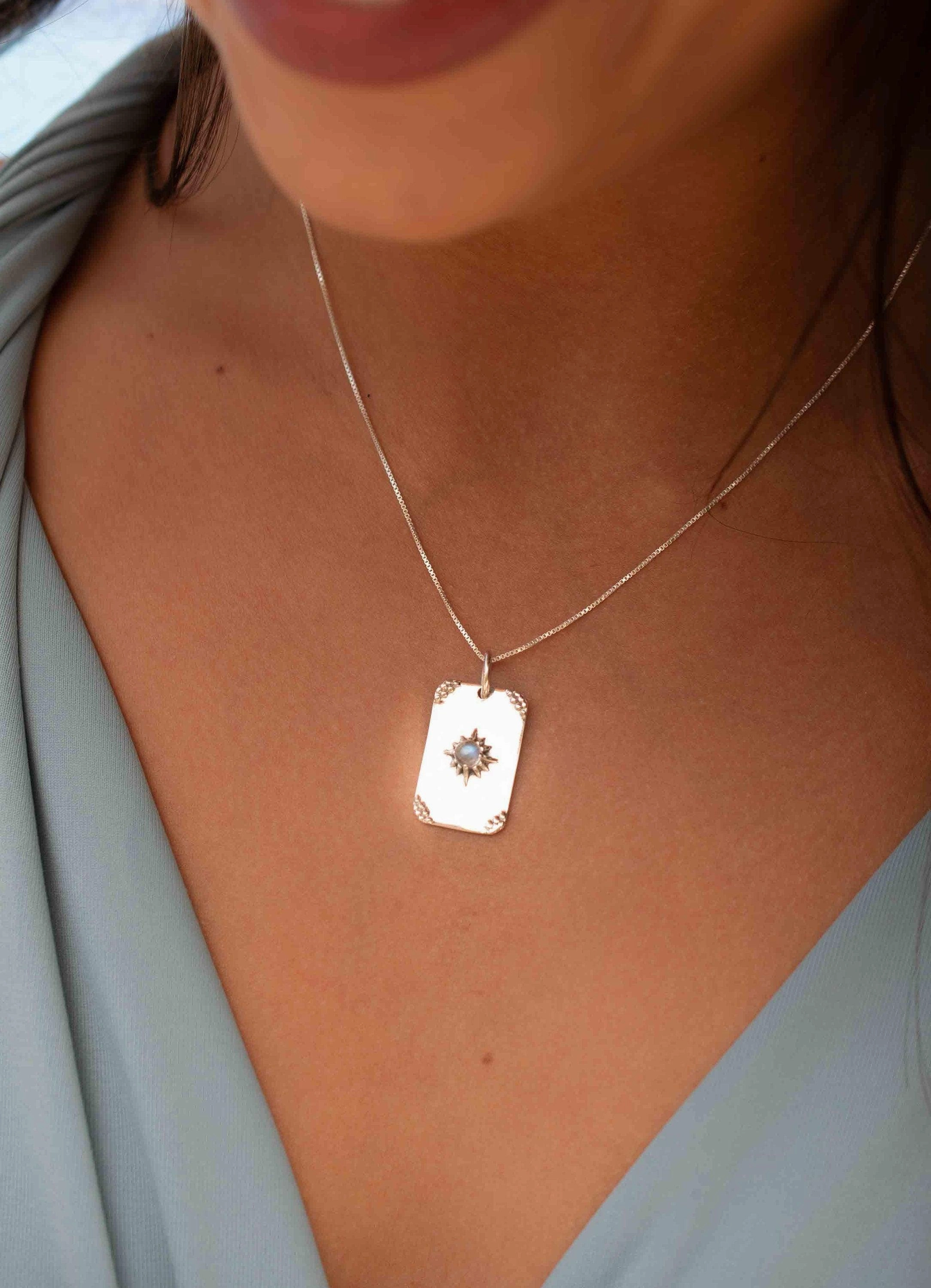 Sara Pendant ~ Turquoise or Moonstone ~ Sterling Silver 925  ~ MN082