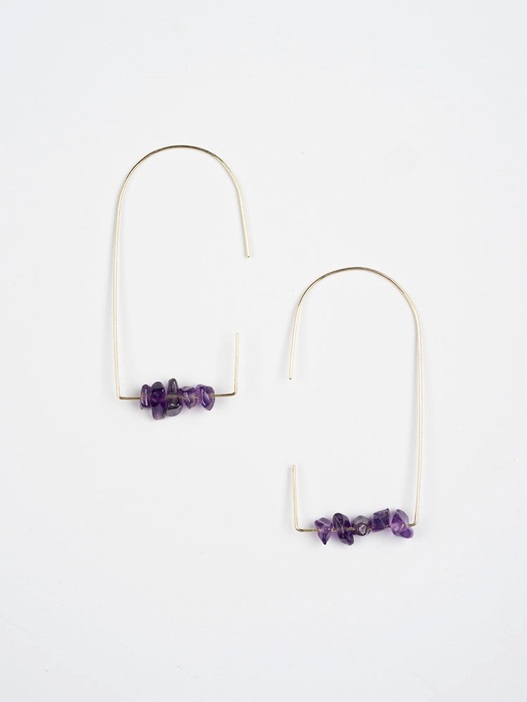 Savvy Hook Earrings - Amethyst