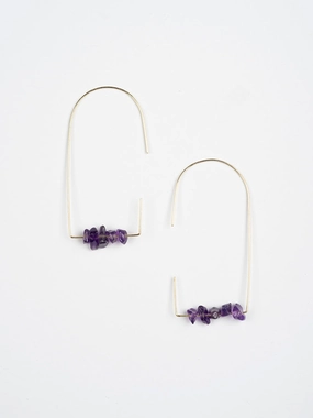 Savvy Hook Earrings - Amethyst