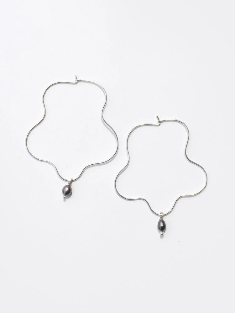 Sea Squiggle Hoops - Silver