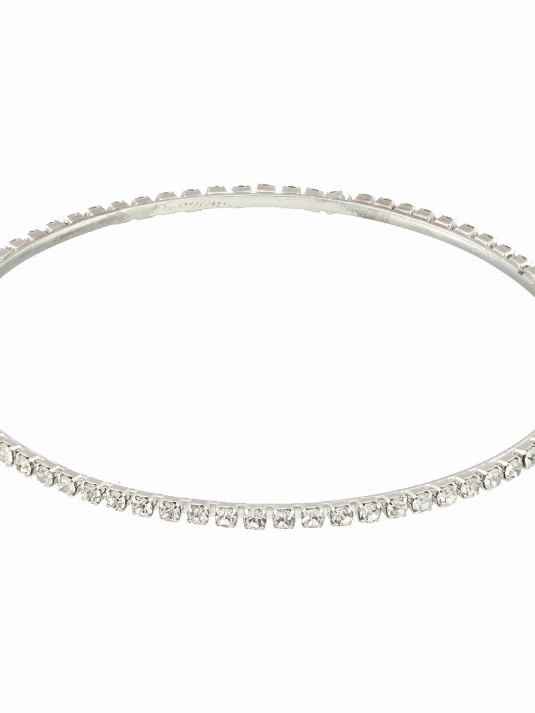Set Of 12 Silver-Plated Cz-Studded Bangles