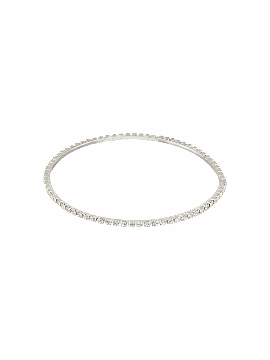 Set Of 12 Silver-Plated Cz-Studded Bangles