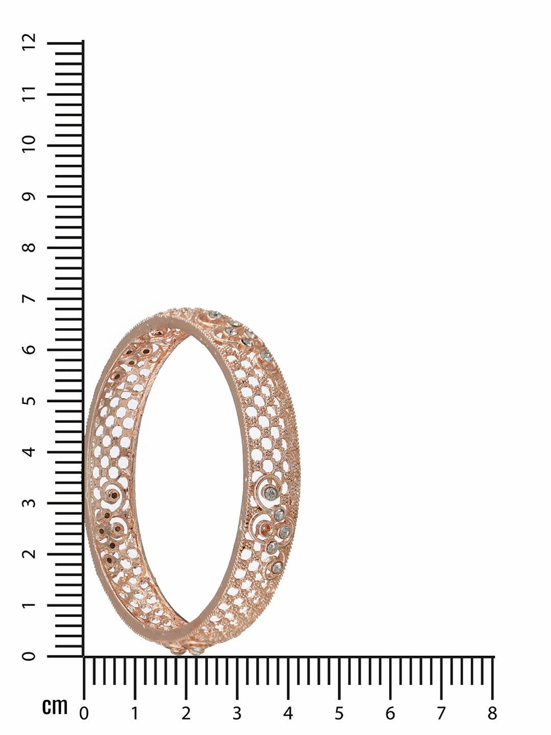 Set Of 2 Rose Gold-Plated Cubic Zirconia Studded Bangle