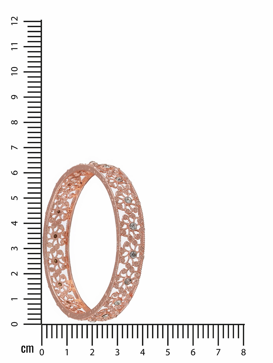 Set Of 2 Rose Gold-Plated Cubic Zirconia Studded Bangle