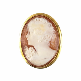 Shell Cameo Pendant-Pin