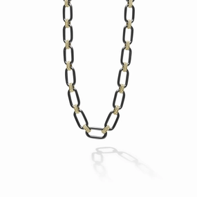 Signature Caviar 18K Gold and Black Ceramic Link Necklace | 6mm