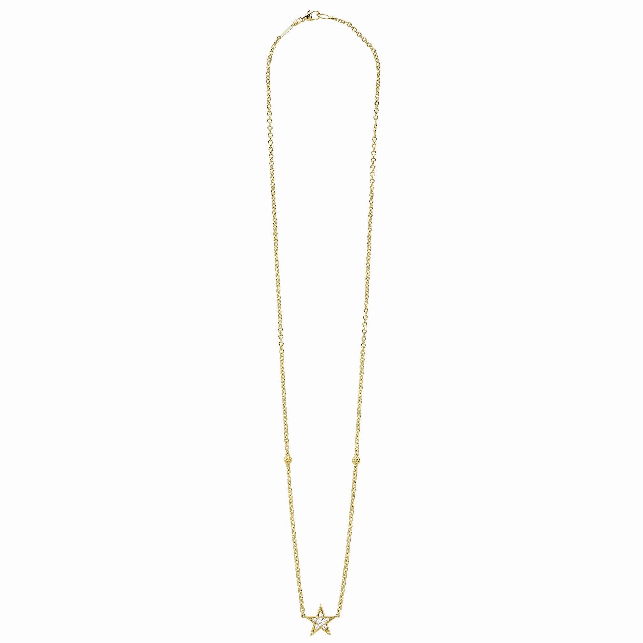 Signature Caviar 18K Gold and Diamond Star Chain Necklace