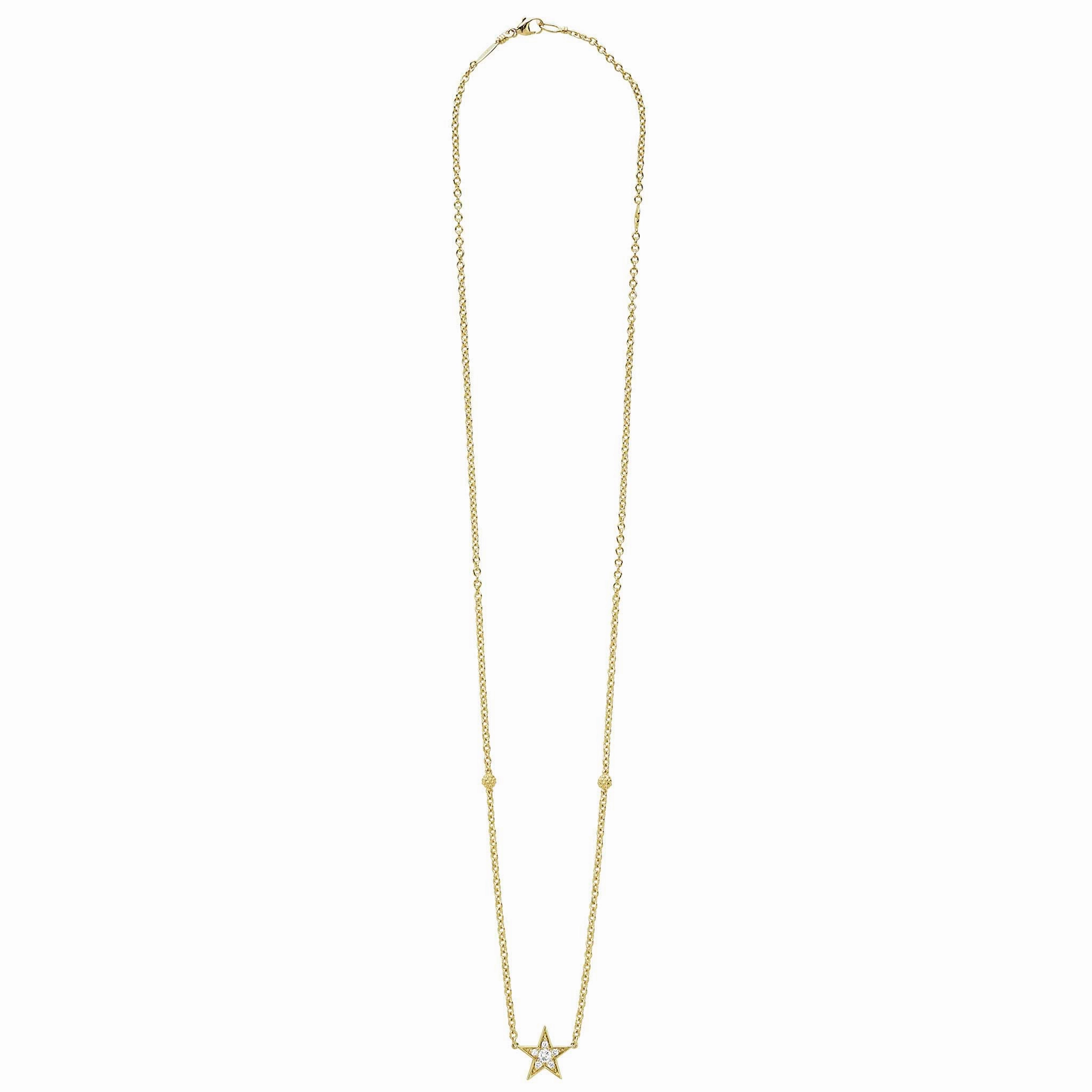 Signature Caviar 18K Gold and Diamond Star Chain Necklace