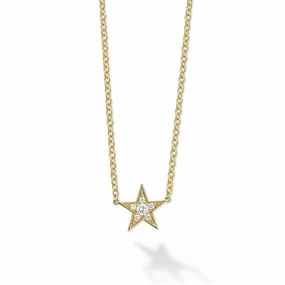 Signature Caviar 18K Gold and Diamond Star Chain Necklace