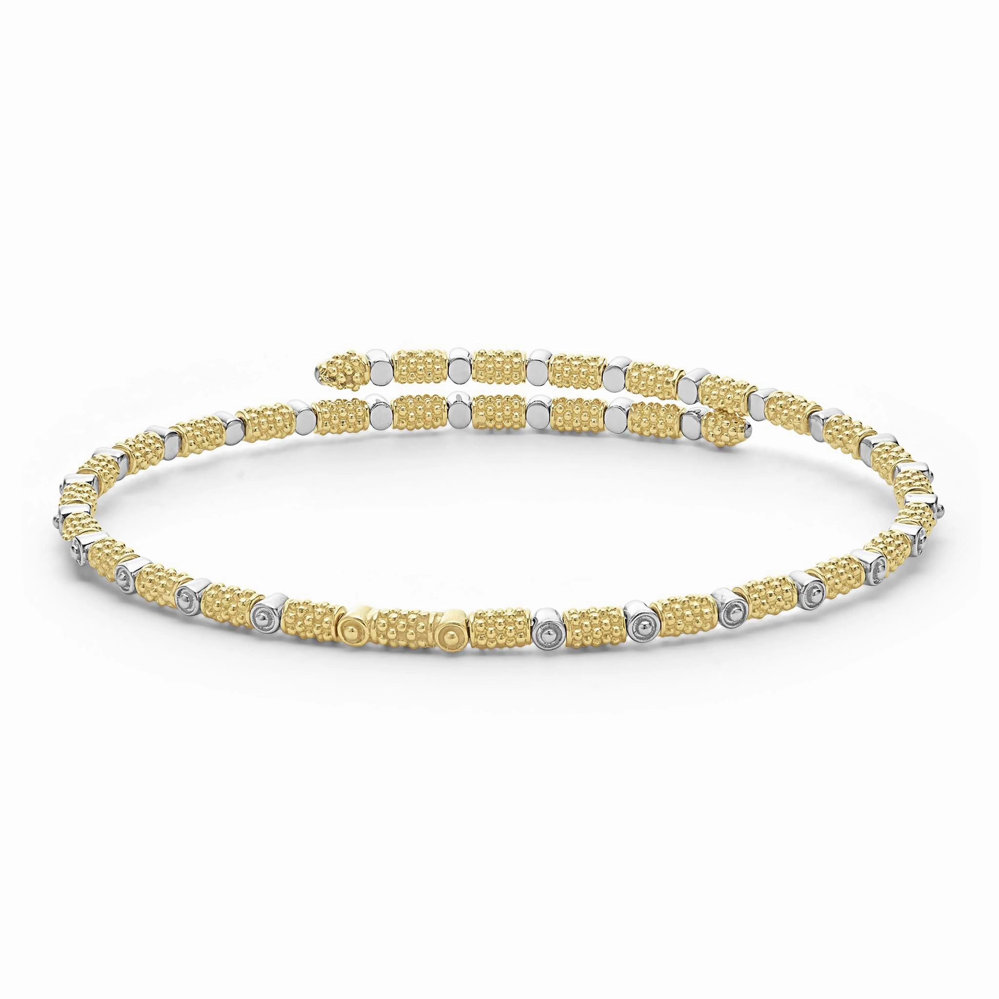Signature Caviar 18K Gold and Diamond Superfine Cuff Bracelet