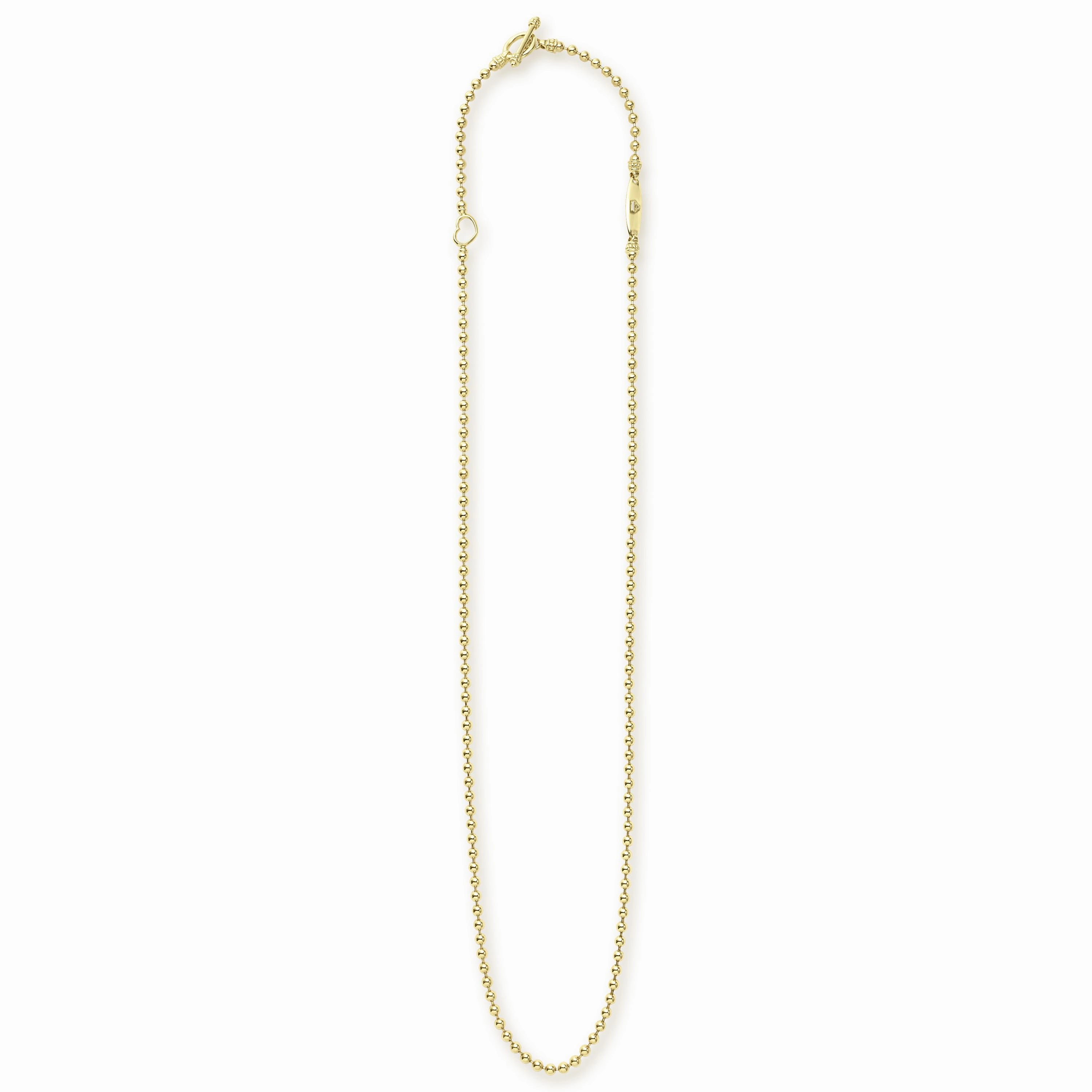 Signature Caviar 18K Gold Beaded Toggle Necklace
