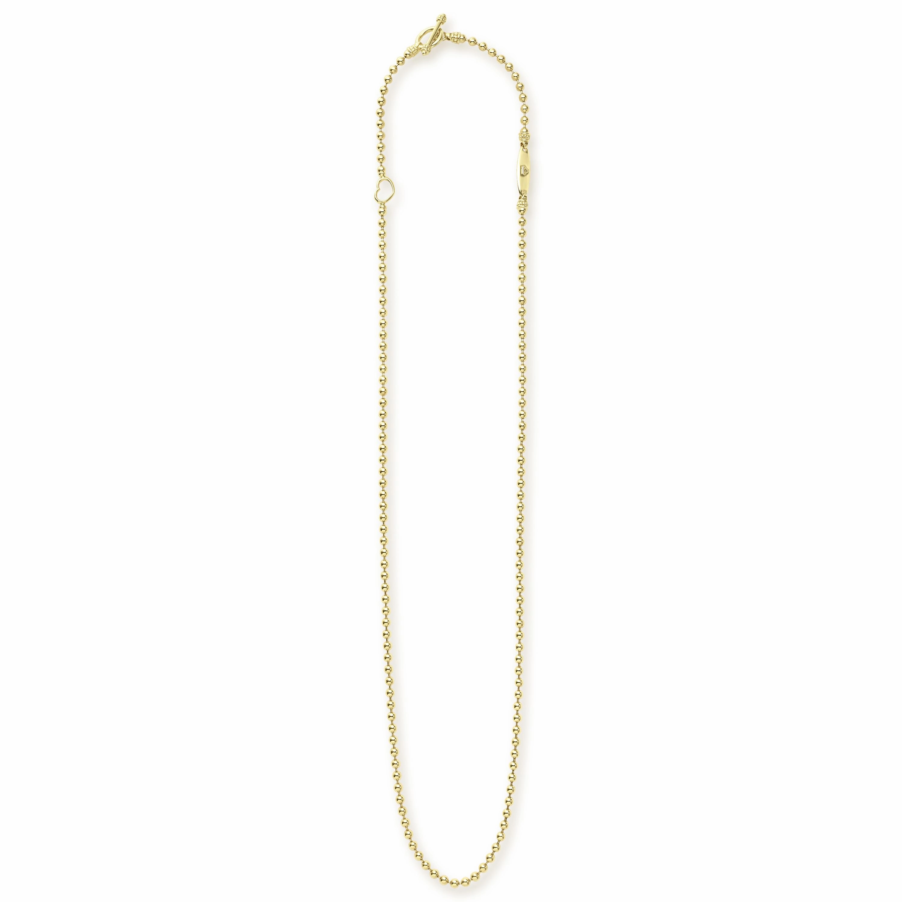 Signature Caviar 18K Gold Beaded Toggle Necklace
