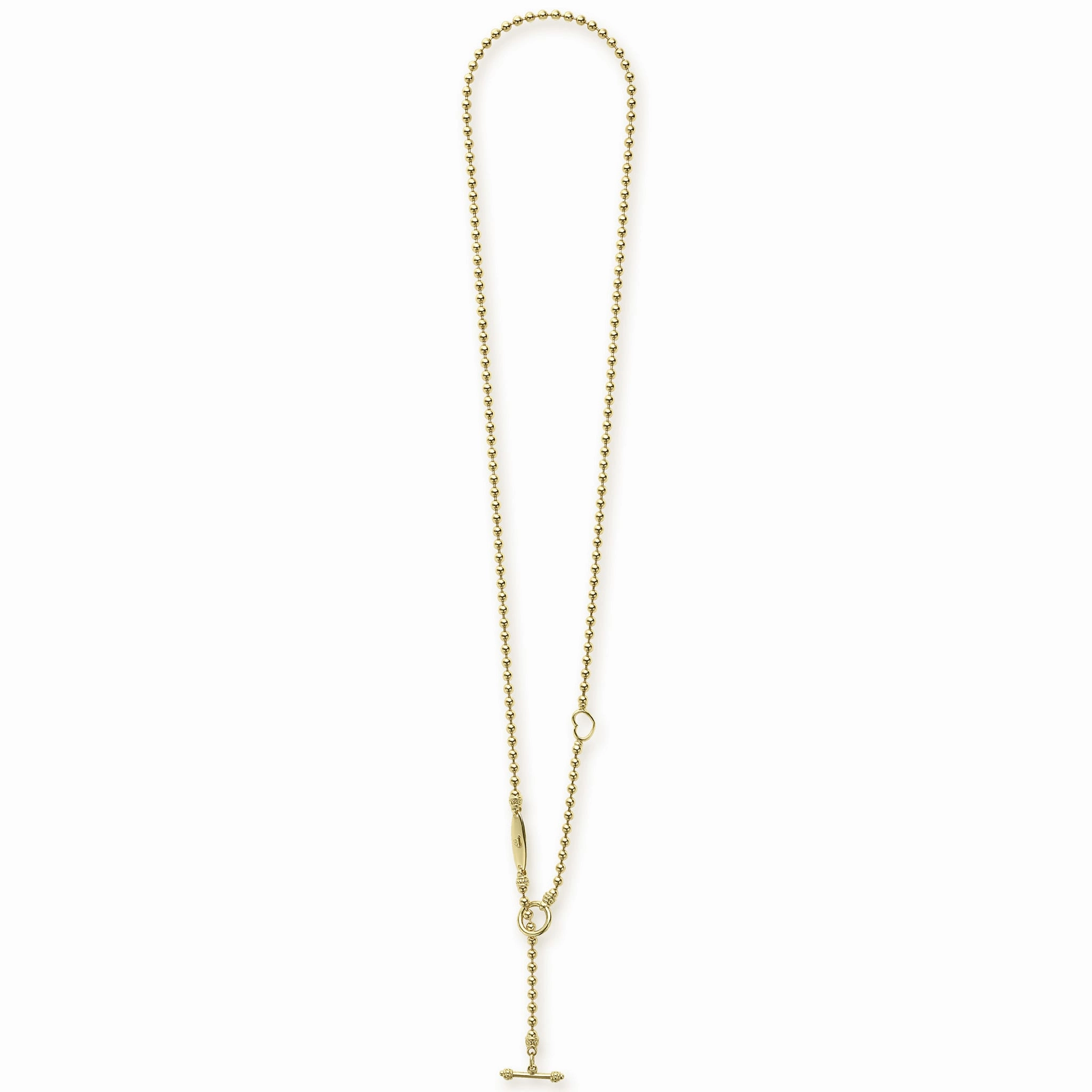 Signature Caviar 18K Gold Beaded Toggle Necklace