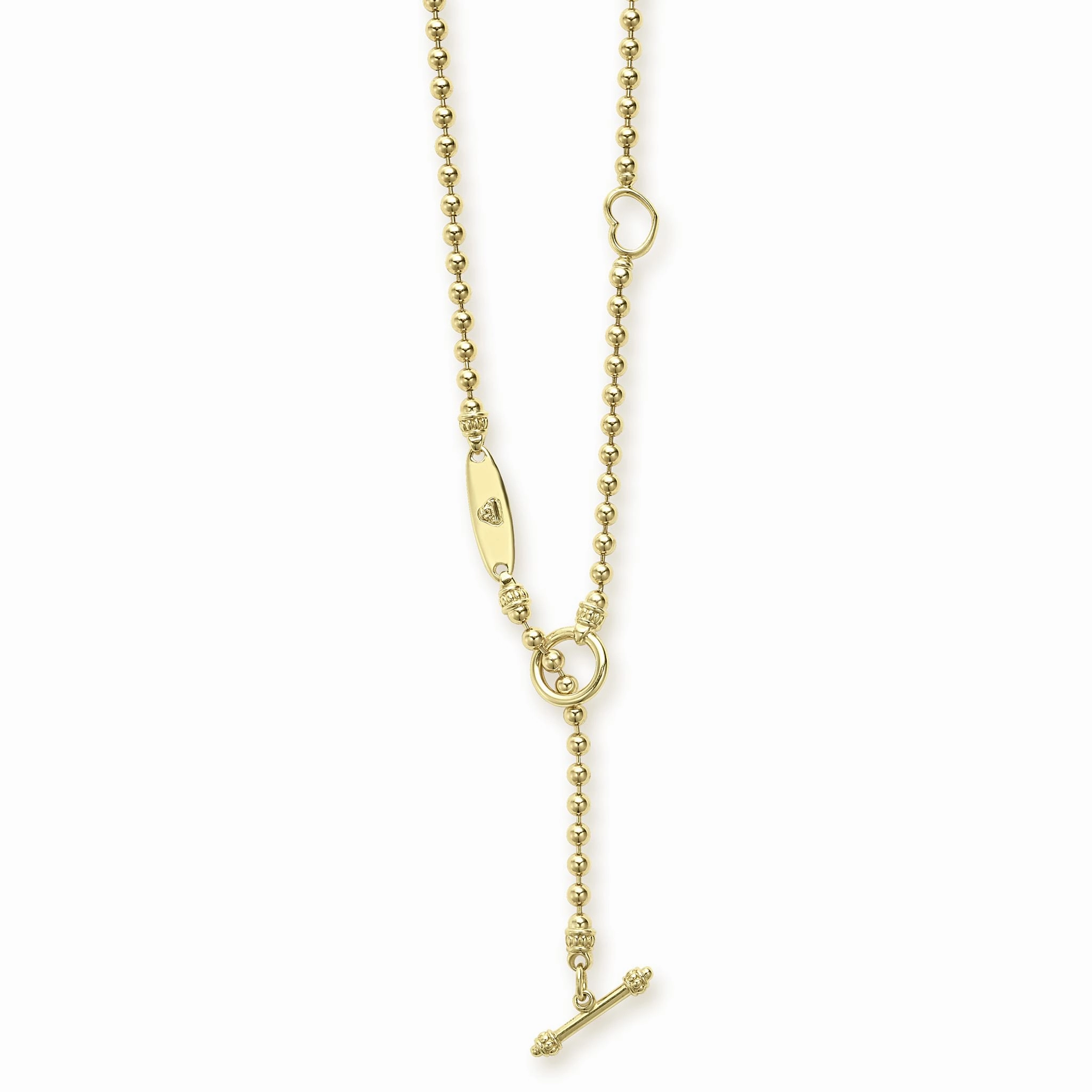 Signature Caviar 18K Gold Beaded Toggle Necklace