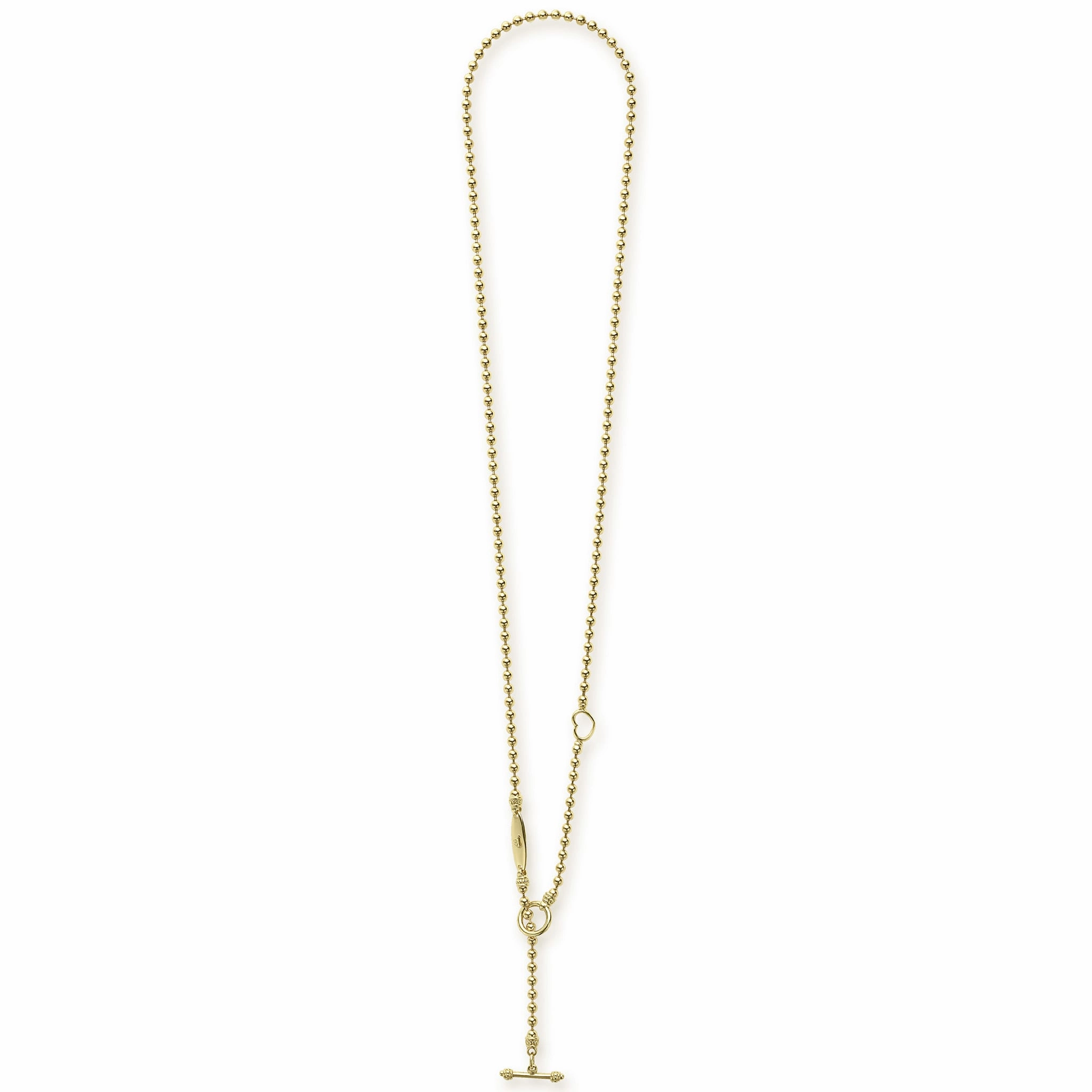 Signature Caviar 18K Gold Beaded Toggle Necklace
