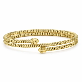 Signature Caviar 18K Gold Double Wrap Bracelet