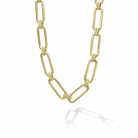 Signature Caviar 18K Gold Petite Link Necklace