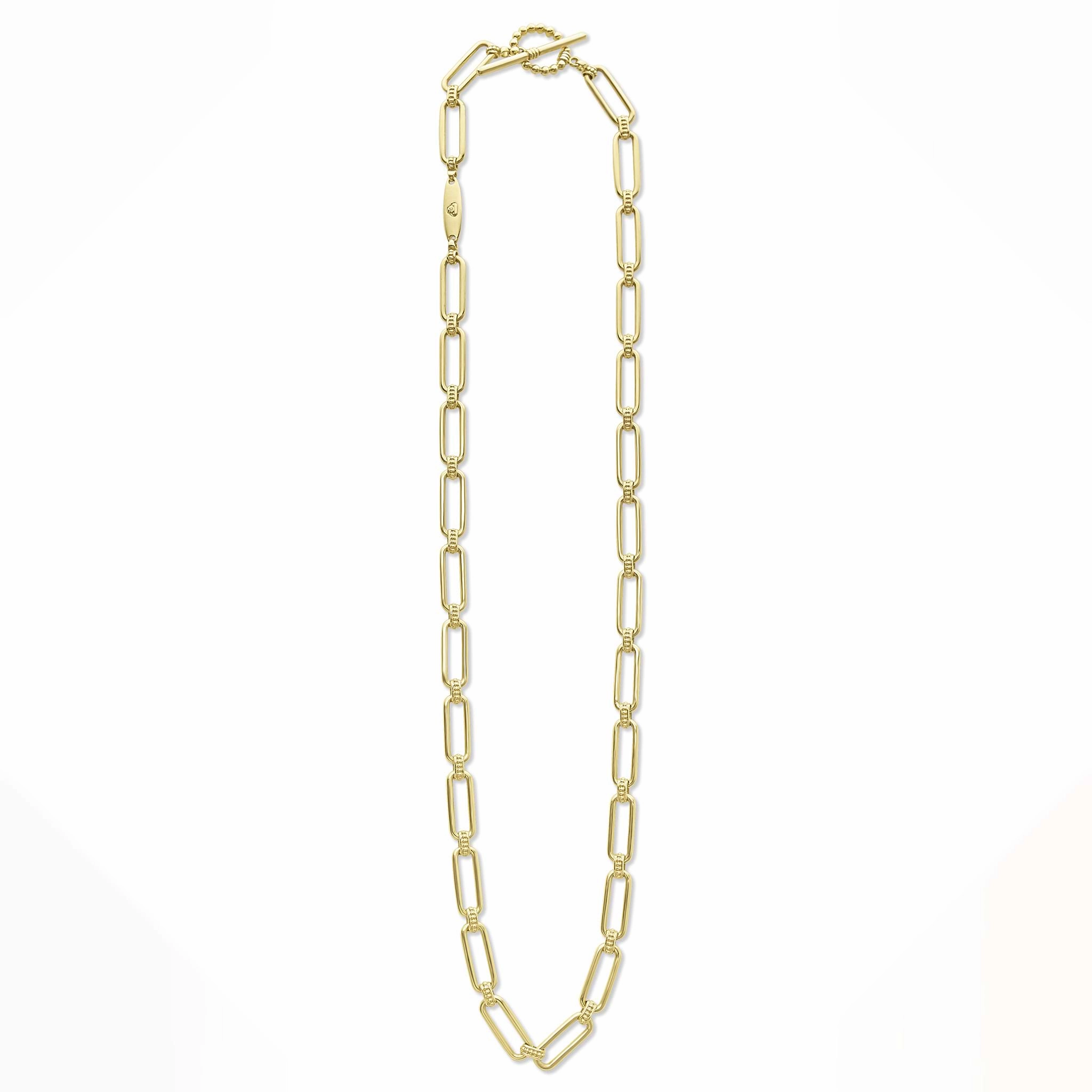 Signature Caviar 18K Gold Petite Link Necklace