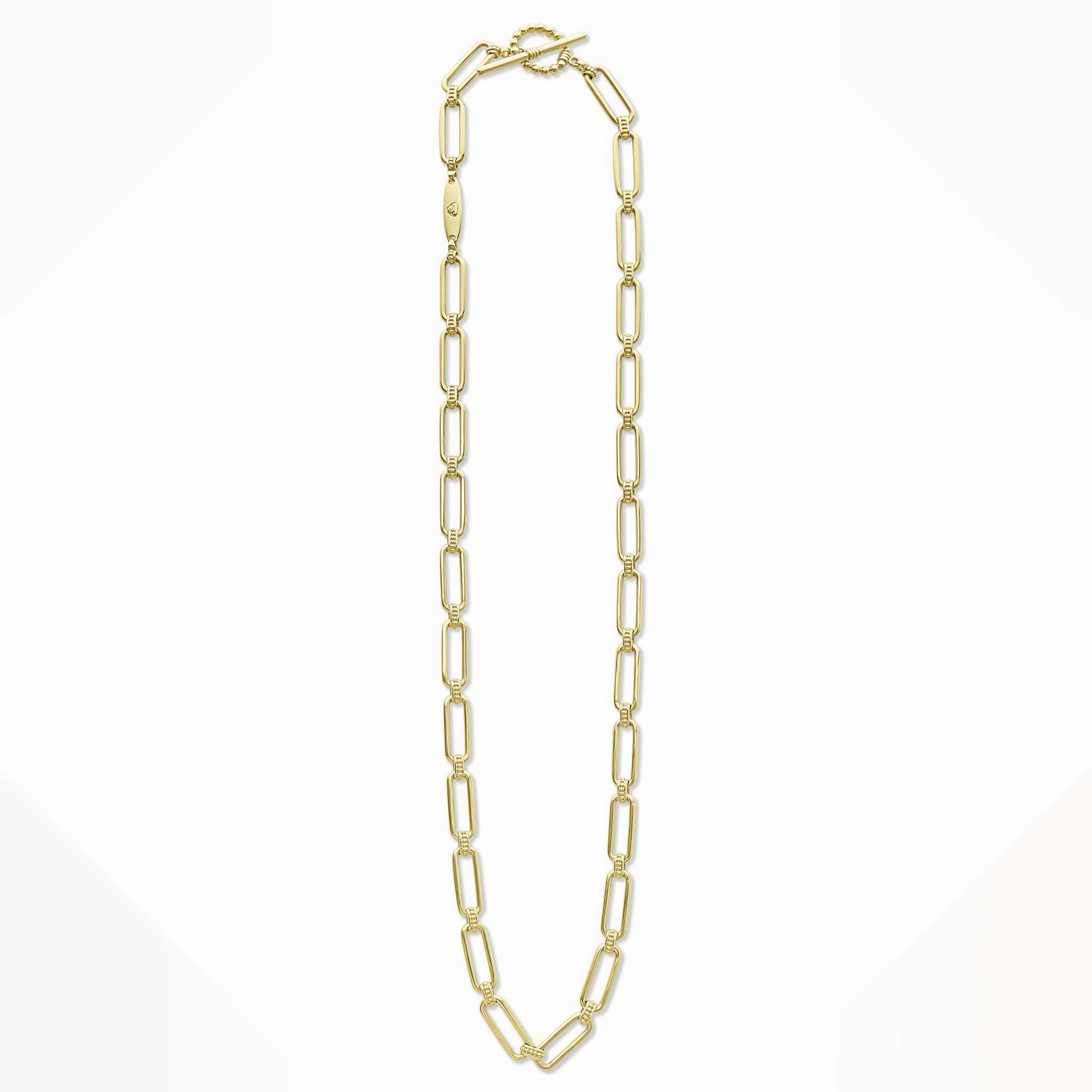 Signature Caviar 18K Gold Petite Link Necklace