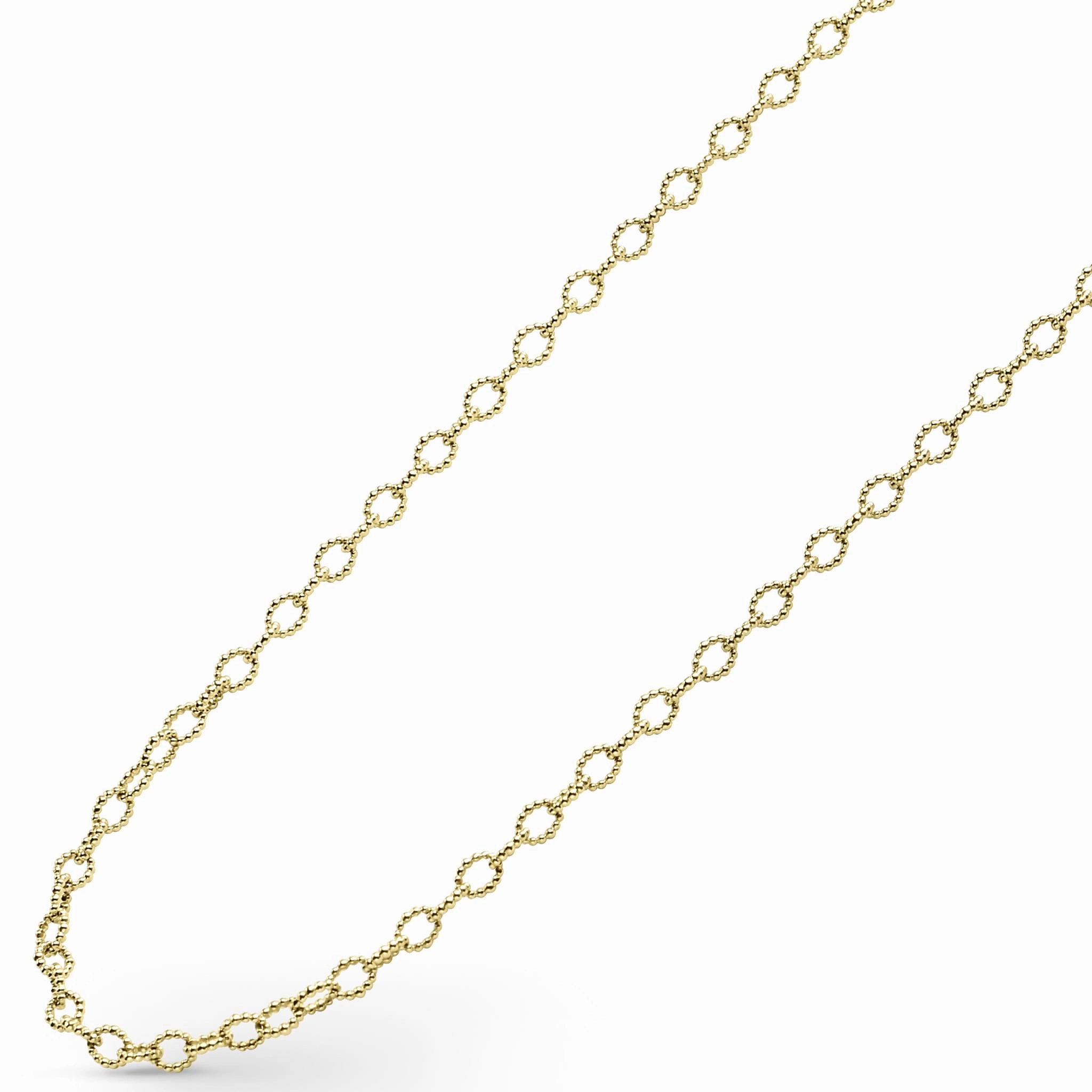Signature Caviar 18K Gold Small Link Necklace