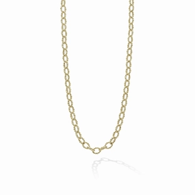 Signature Caviar 18K Gold Small Link Necklace