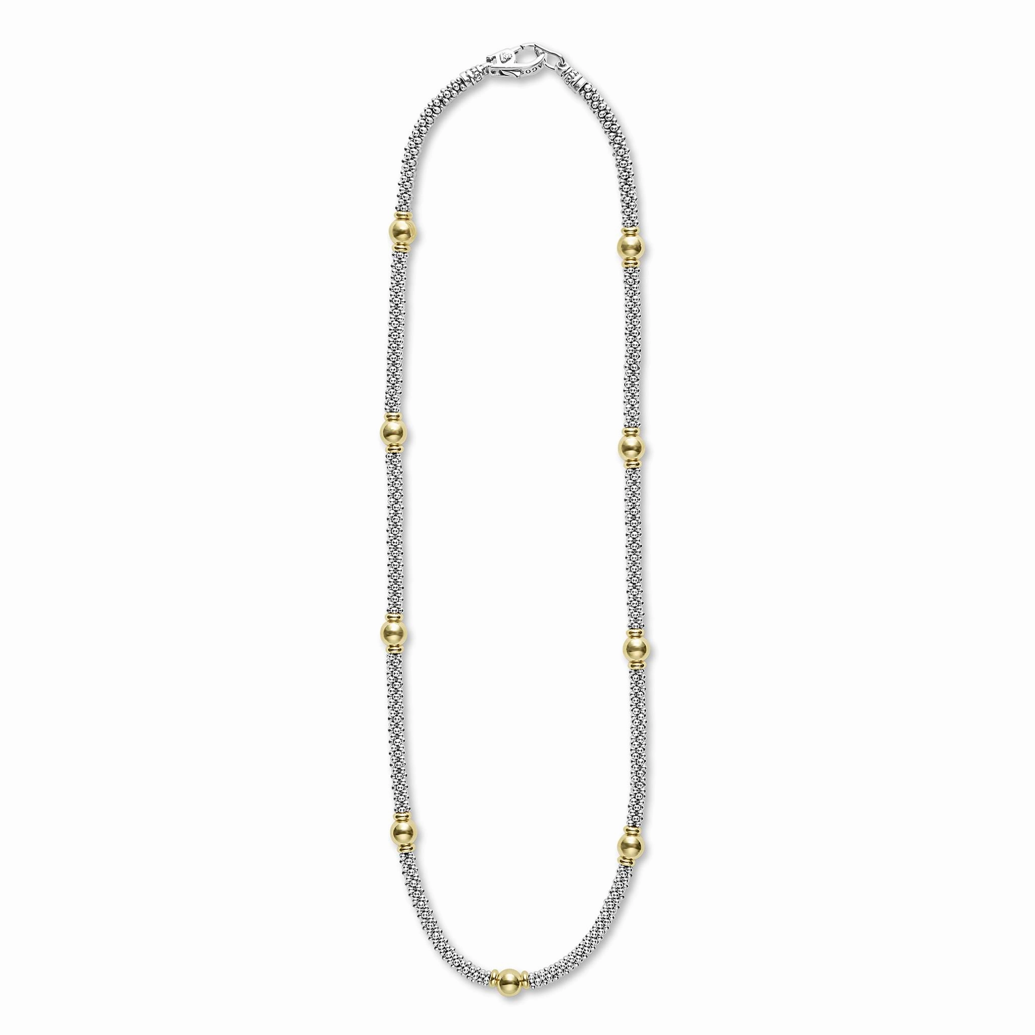 Signature Caviar 18K Gold Station Necklace